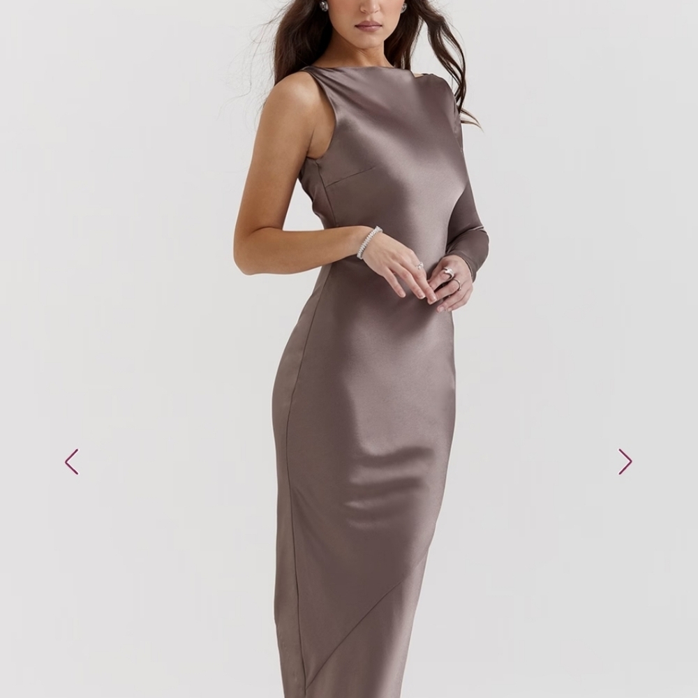 NWT House of CB Catiana Smoke One Sleeve Maxi Dress Medium